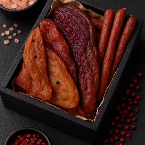 Бокси мясних снеків для компанії: джеркі, кабаноси, бастурма