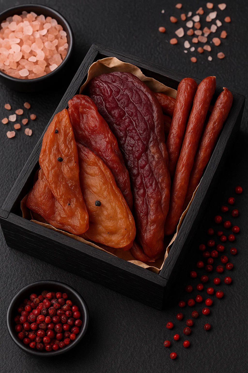 Бокси мясних снеків для компанії: джеркі, кабаноси, бастурма